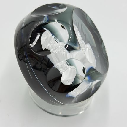 vintage CR. ALBRET France crystal PAUL REVERE paperweight Multifaceted Retro