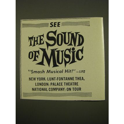 1961 The Sound of Music Play Ad - See The Sound of Music Smash Musical Hit!