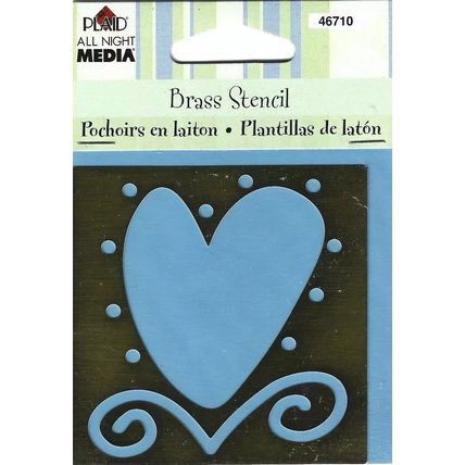 Plaid. 46710 Heart Brass Stencil. Embossing Cardmaking Scrapbooking Crafts