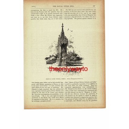 Statue Of Queen Victoria, Bombay (Mumbai), Book Illustration (Print), c1895