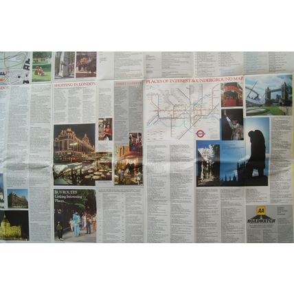1988 AA Visitors' Map of London. Where to go & how to get there, colour photos