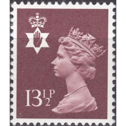 Great Britain 1980 Northern Ireland 13½p Purple Brown Mint MM NI32 NIMH22 Stamp