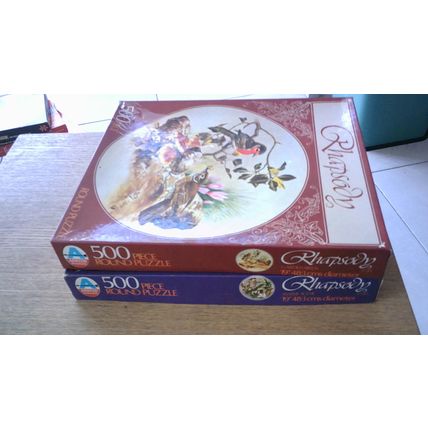 RHAPSODY by Arrow Puzzles - 2 Jigsaw Water Scene & Garden Birds (500 Piece) 1979