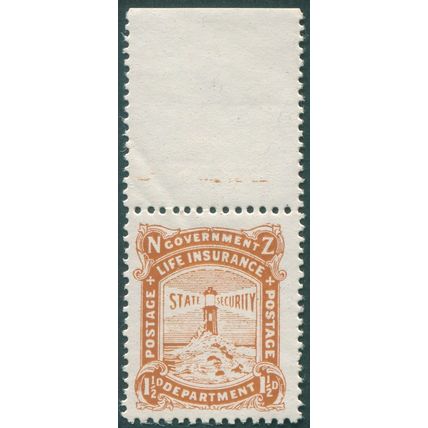 New Zealand 1919 1½d chestnut-brown Life Insurance SGL27 MNH
