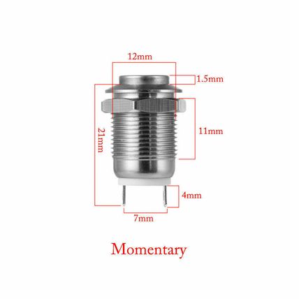High Round Waterproof 12mm Momentary Metal Push Button Switch 12/240volt... 