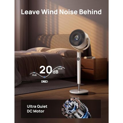 Dreo Smart Fan for Bedroom, 120° +120° Omni-Directional Oscillating Fans, 90Ft Q