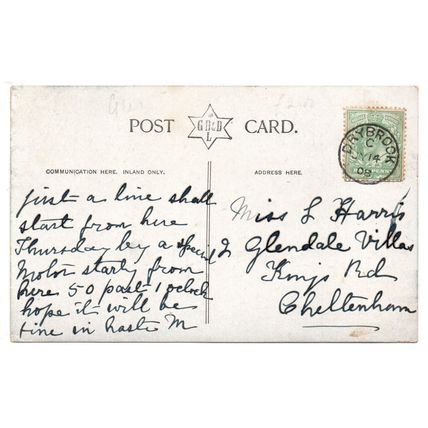PRINTED POSTCARD LANSDOWNE ROAD CHELTENHAM GLOUCESTERSHIRE POSTED 1908 (4298)