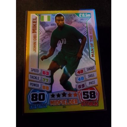 match attax world cup 2014 motm John obi mikel