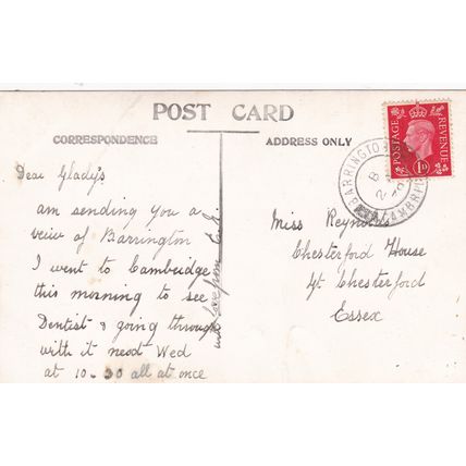 ED 143 BARRINGTON - ALL SAINTS CHURCH. RP POSTCARD.