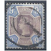 1887 - SG209 9d Purple & Blue Fine Used .