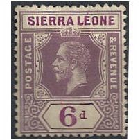 Sierra Leone 1921 SG139 6d Grey-Purple & Bright Purple Mounted Mint...