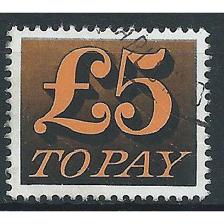 1973 D89 £5 Orange-Yellow & Black Postage Due Very Fine Used ..