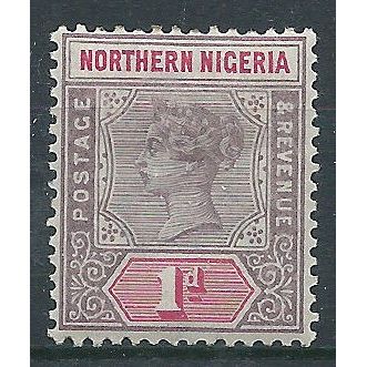 Northern Nigeria 1900 SG2 1d Dull Mauve & Carmine Wmk Crown CA Mounted Mint . ..
