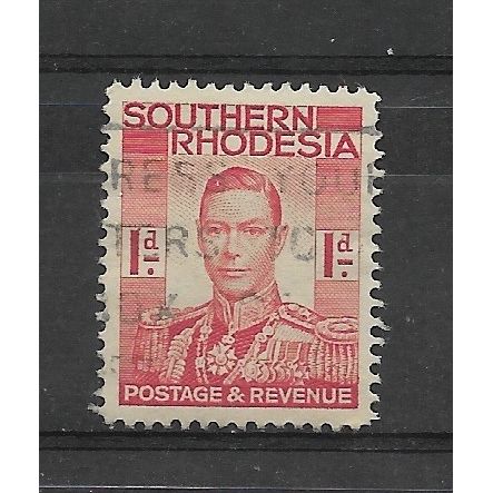 SouthernRhodesia.SG41 1d King George VI (Scarlet).Fine Used.Nov18