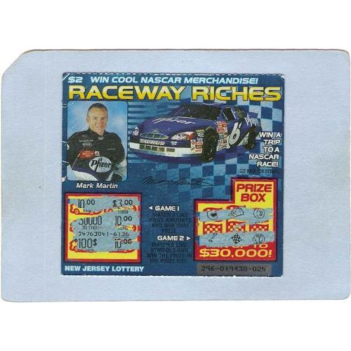 New Jersey Generic Sport Auto Racing New Jersey Instant Lottery Ticket Rac~376