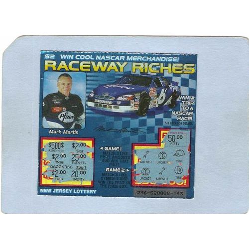 New Jersey Generic Sport Auto Racing New Jersey Instant Lottery Ticket Rac~374