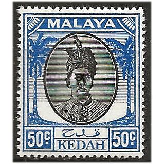 Kedah 1950 SG87 50c Black & Blue Mounted Mint ... ..