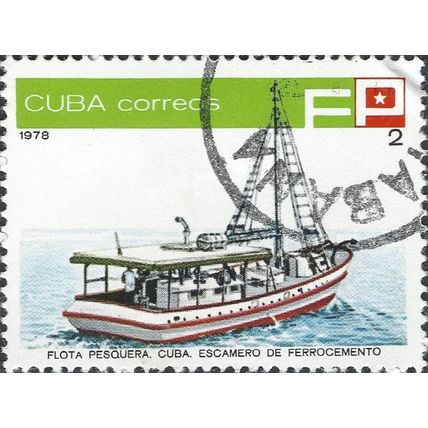 CUBA, SHIP, Fish factory ship, green 1978, 2c