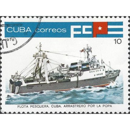 CUBA, SHIP, Stern trawler, blue 1978, 10c