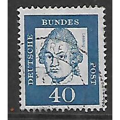 GERMANY BERLIN 1961 FAMOUS GERMANS 40pf BLUE LESSING SG B202 FINE USED#