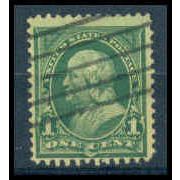 Used 279 1c Benjamin Franklin Barely Clears WA0037