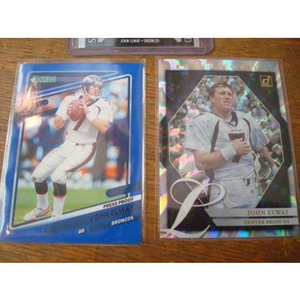 3-Premium Insert Cards, John Elway, 1997/2021, Star Crossed/Legends/Press Proof