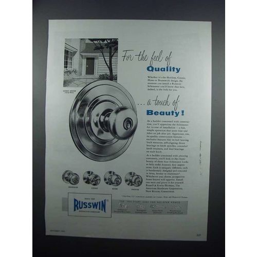 1954 Russwin Stilemanor Locks Ad - Cosmic, Mono, Haddam