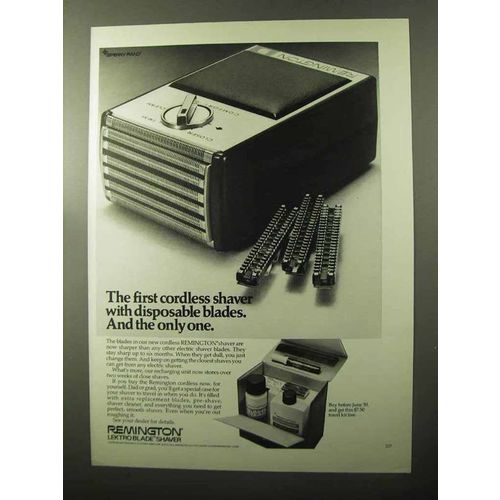 1970 Remington Shaver Ad - First With Disposable Blades