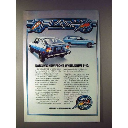 1976 Datsun F-10 Hatchback and Sportwagon Car Ad!