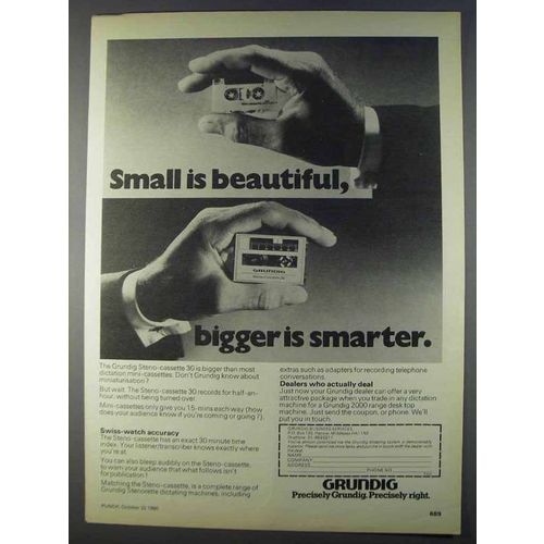 1980 Grundig Stereo-cassette 30 Ad - Small Beautiful