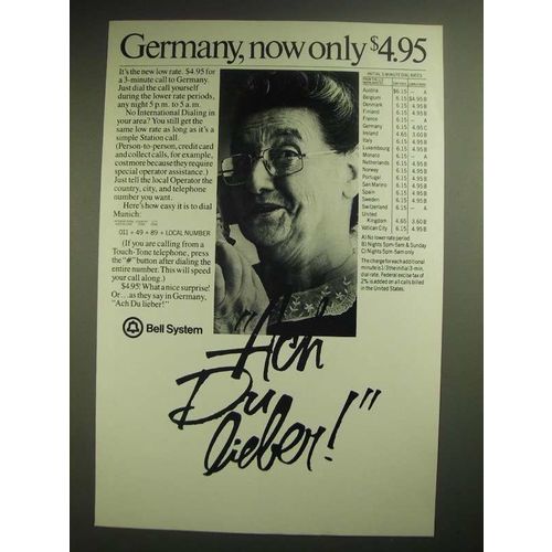 1981 Bell System Ad - Germany, Now only $4.95