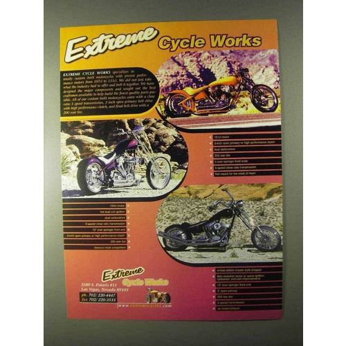 1999 Extreme Cycle Works Motorcycle Ad