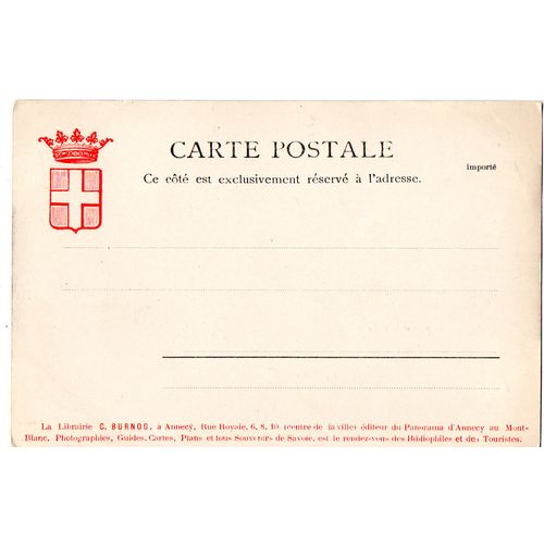 C Burnod Postcard le Port et le Chateau Annecy