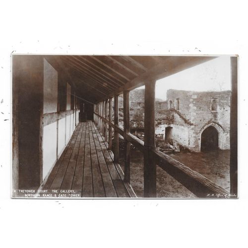 R.P.POSTCARD GALLERY NORTHERN RANGE & GATE TOWER TRETOWER COURT BRECONSHIRE(2971