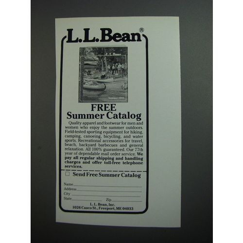 1989 L.L. Bean Fashion Ad - L.L. Bean Free summer catalog