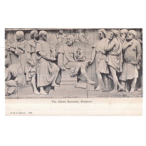 THE ALBERT MEMORIAL, ASIA, Kensington Gardens London unused vintage postcard d =