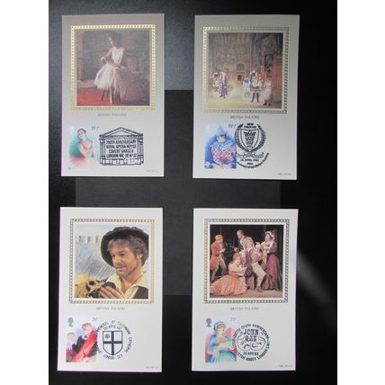 BENHAM PC - BRITISH THEATRES SILK POSTCARD SET 1982