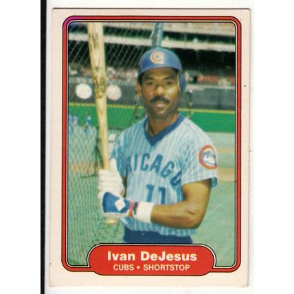 1982 Fleer baseball card 593 Ivan DeJesus– Cubs