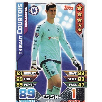 Match Attax 2015/2016 56 Thibaut Courtois Chelsea