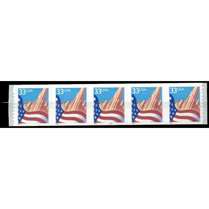 3281 33c U.S. Flag Over City Very Fine MNH PNC 4444A/5 P0900