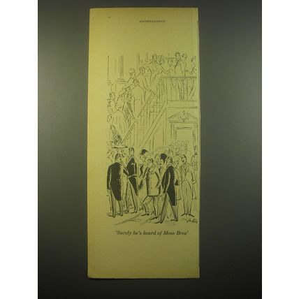 1966 Moss Bros Fashion Ad - cartoon by Anton - Surely he's heard of