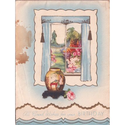 Vintage Birthday Card - All Good Wishes for your Birthday