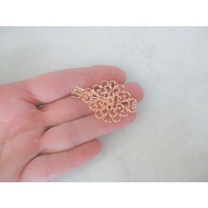 Antique style gold , silver or rose gold filigree alligator hair clip