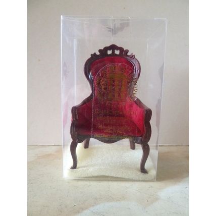 MINIATURE 1:12 SCALE DOLLS HOUSE RED VELVET ARMCHAIR - DOLLS HOUSE EMPORIUM