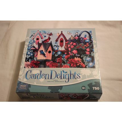 GARDENS DELIGHTS 750 PIECE PUZZLE MOSTLY SEALED BIRDS BUTTERFLIES