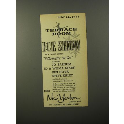 1954 Hotel New Yorker Ad - Terrace Room Ice Show