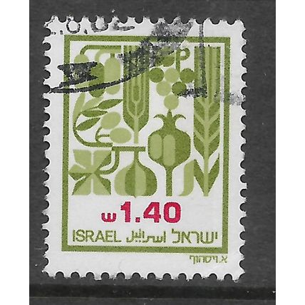 ISRAEL 1982 AGRICULTURAL PRODUCTS 1s.40 GREEN AND RED SG 843 FINE USED#