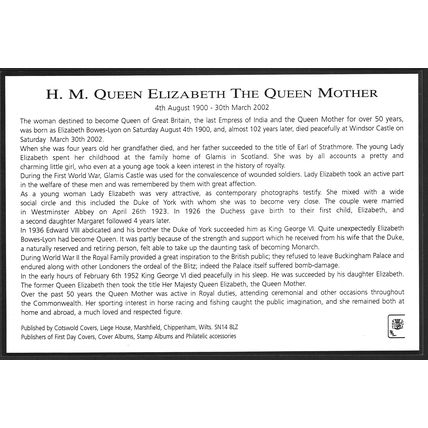 STUART Memorial First Day Cover The Queen Mother 1900-2002 London SW1 2002