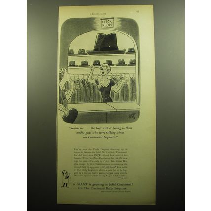 1958 Cincinnati Enquirer Newspaper Ad - cartoon by Robert Day
