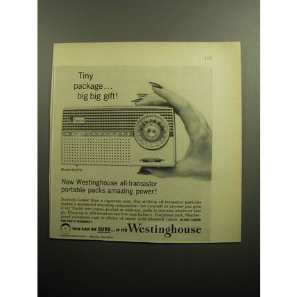1958 Westinghouse Model 652P6 Radio Advertisement - Tiny package.. big big gift